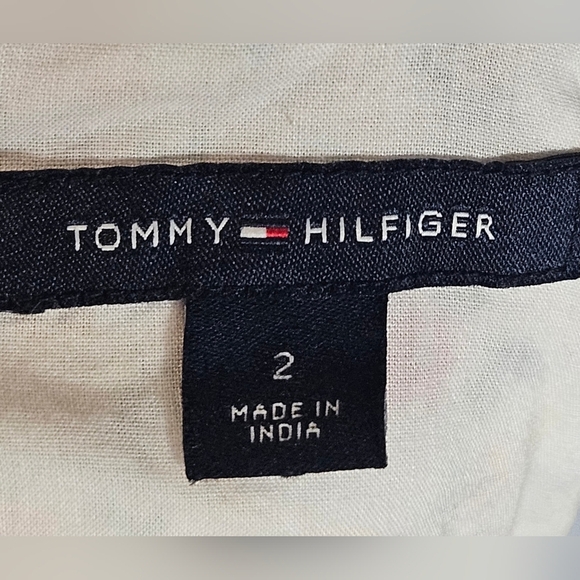 0002 Tommy Hilfiger TH Floral Spaghetti Strap Tie Back Sundress White Size 2 - Picture 7 of 14